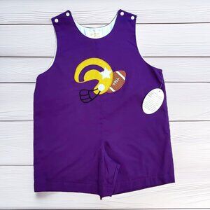 NWT Sir John Purple and Gold Football Shortalls Size 4T LSU